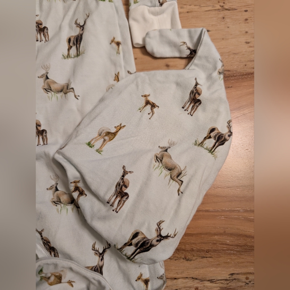 NWOT Saltwater Swaddles Little Fawn Big Yawn gown & hat - Picture 3 of 9